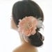 Bridal Hair Flower, Blush Hair Flower, Pink Hair Flower, Pearl Hair Accessories, Wedding Flower Hair Clip, Hair Accessories