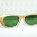 50s Cat Eye Sunglasses 60s Sunglasses Bronze Metallic Gold Satin Pearl Green Non Prescription NOS Larger Size