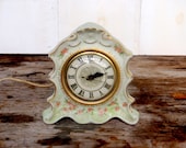 Antique Clock Porcelain  Electric Clock 1960s