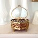 Vintage Heart Shaped Box Glass Jewelry Box