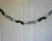 Mustache Banner Garland Black and Grey Birthday Party Little Man Bachelor party 40th birthday baby shower Custom colors available Il_170x135