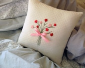 Decortaive Pillow- Pink Floral Button Posy Pillow (Mother's Day Gifts/ Spring Pillows)