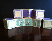 Custom Alphabet blocks, Pastel Colored Blocks, Personalized Baby Gift, Gender Reveal Party Alphabet Blocks