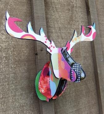 Deer Heads - made from designer wallpaper