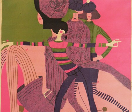 Vintage 1960s Eaton Young Oversize Lithograph Proof