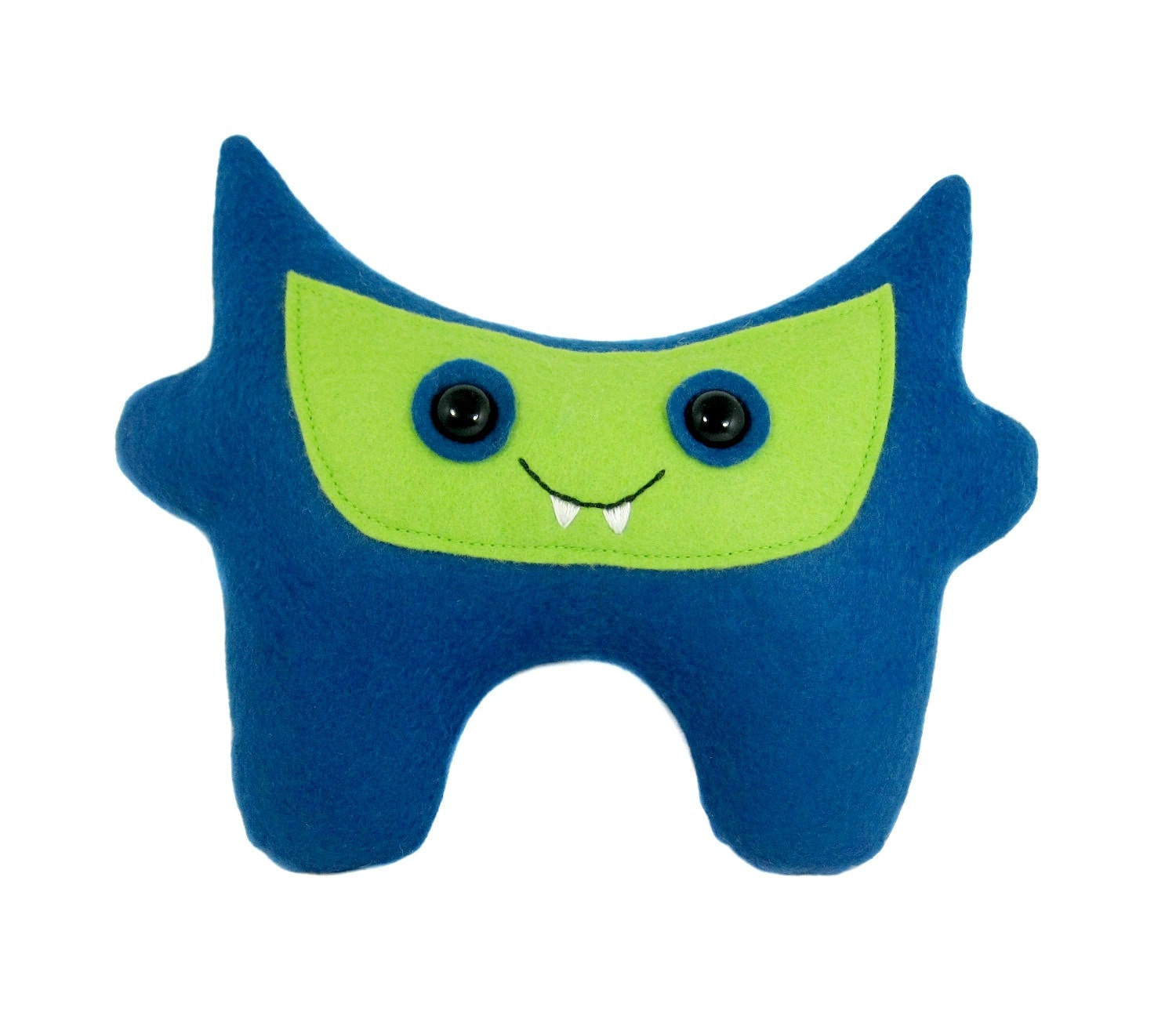 Max - Blue & Green Felt Monster Plush