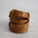 SKINNY Leather Belt - Brown Light Tan Brass Stamped - Women's XS S M - 1960s VINTAGE