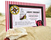 Printable Pirate Theme Birthday Party Invitation Template - Pirate's Compass Il_170x135