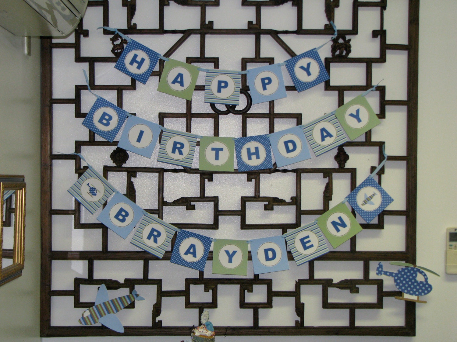 Airplane and Helicopter Party- Happy Birthday Banner- print your own Il_570xn