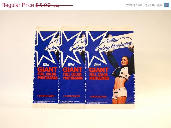 ON SALE Dallas Cowboy Cheerleaders Giant Photocards Topps 1981 Lot of 3 Packs - WonderlandToys