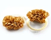 Gold Member ruffle earrings by Velvet and Rose