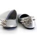 Asymmetrical Spiked Ballet Flats - Silver Glitter