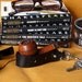 Leather Pipe Stand / Key Fob in Black -- Adjustable w Free Monogramming