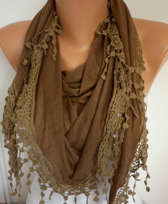 Brown - Shawl Scarf - Cowl Scarf - fatwoman