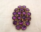 Antique Czechoslovakia amethyst reverse point crystal clip Circa 1930s