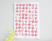Pink and white collage, Chinoiserie Toile handmade patterned art collage