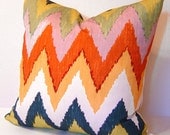 Schumacher / ADRAS IKAT Pillow Cover / 20" x 20" / Caravan / Decorative Pillow / Designer Fabric / Martyn Lawrence Bullard