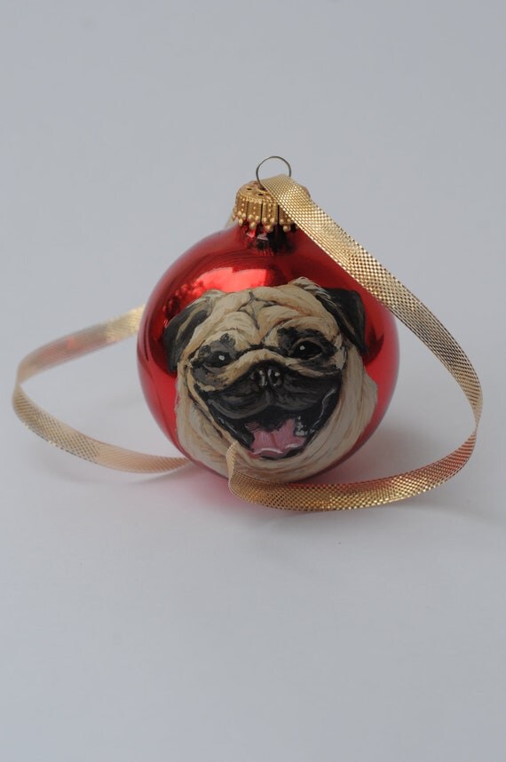 pug pet portrait christmas gift ornament by meliaarts on etsy pug pet portrait christmas gift ornament by meliaarts on etsy