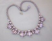1950s Lavender Rhinestone Necklace, Alexandrite Rhinestones Vintage Collar Necklace, Summer Jewelry, Vintage Jewelry -- JryenDesigns