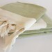 Set of Turkish Bath Towel and Head Towel: Handwoven Peshtemal and Peshkir, Hammam towel, spa, yoga towel, beach towel, Green