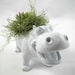 White Hippo Planter - Mini Modern Art Centerpiece