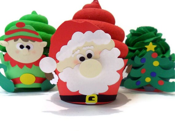 Santa Cupcake Wrappers - set of 12 Il_570xn