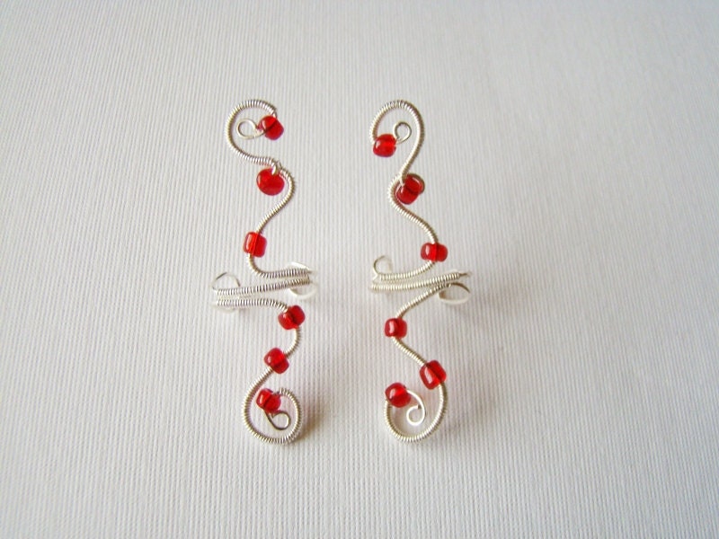 Ear Cuff SET Cherry Blossom- FREE Shipping in Origami Gift Box NO piercing required