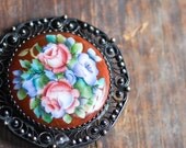 Vintage Brooch . Scandinavia . Russia . 50's . 60's . Metal. Unique