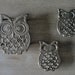 Vintage 1970s Set of 3 Owl Shaped Brass Trivets