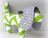 Gray and Green Chevron Dachshund Dog - OurPicketFence