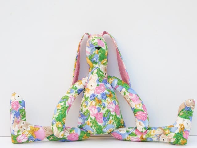 Cute bunny, hare,rabbit ,softie fabric doll - lovely bunny toy stuffed bunny- child friendly toy pink green blue yellow. Gift for children.