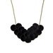 Black Leather Bib Necklace, Circle Necklace, Statement Necklace