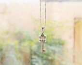 Silver Crown Key Necklace
