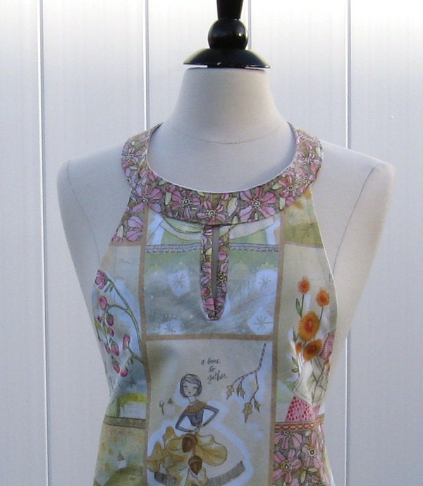Fashion Apron with Jewel Neckline