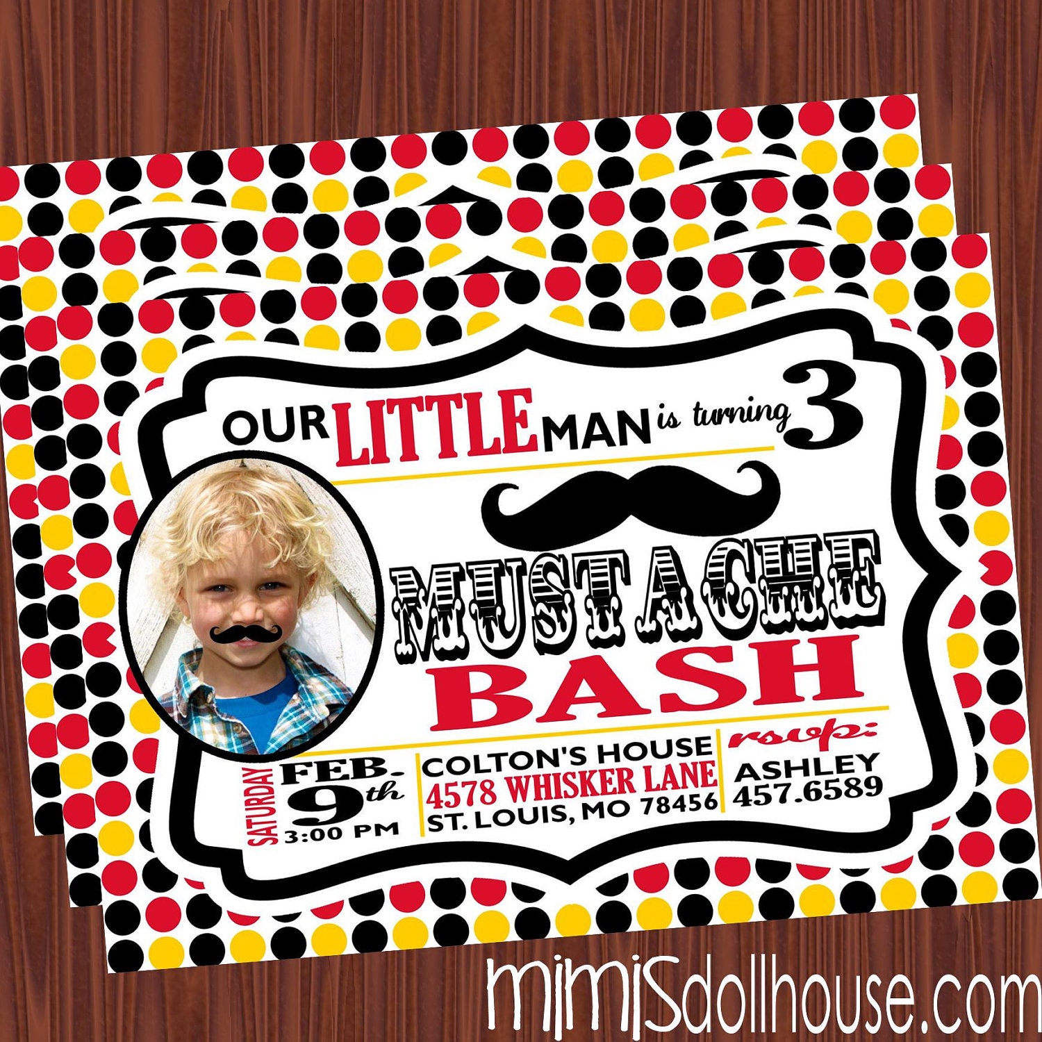 Mustache Invitation- Printable Mustache Bash Birthday Invitation PDF/JPEG Il_170x135