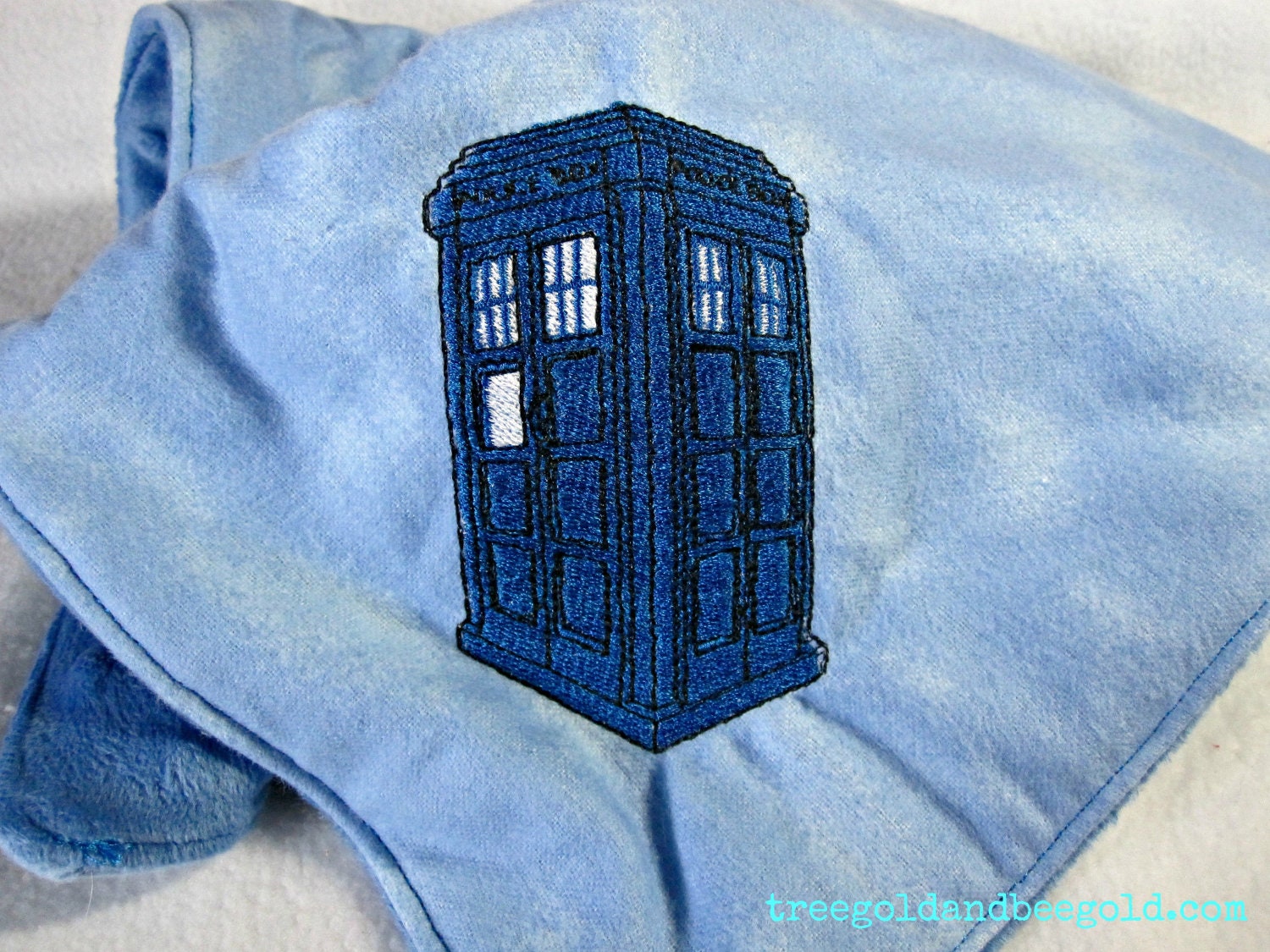 Doctor Who Tardis Embroidered Geek Baby Security Blanket