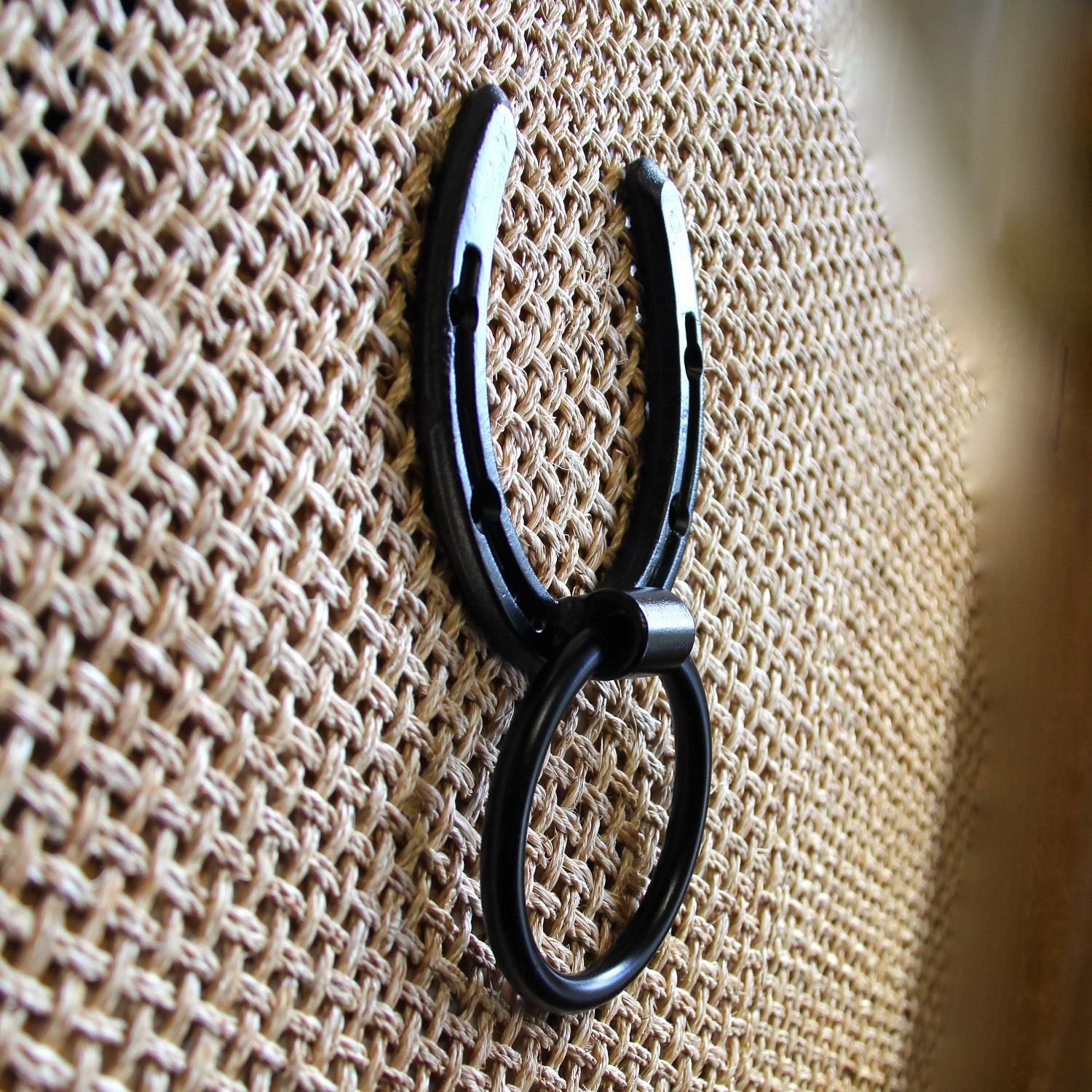 Cross tie ring for horse in barn or stall by BlacksmithCreations