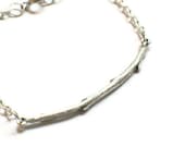 silver winter twig bracelet - woodland jewelry