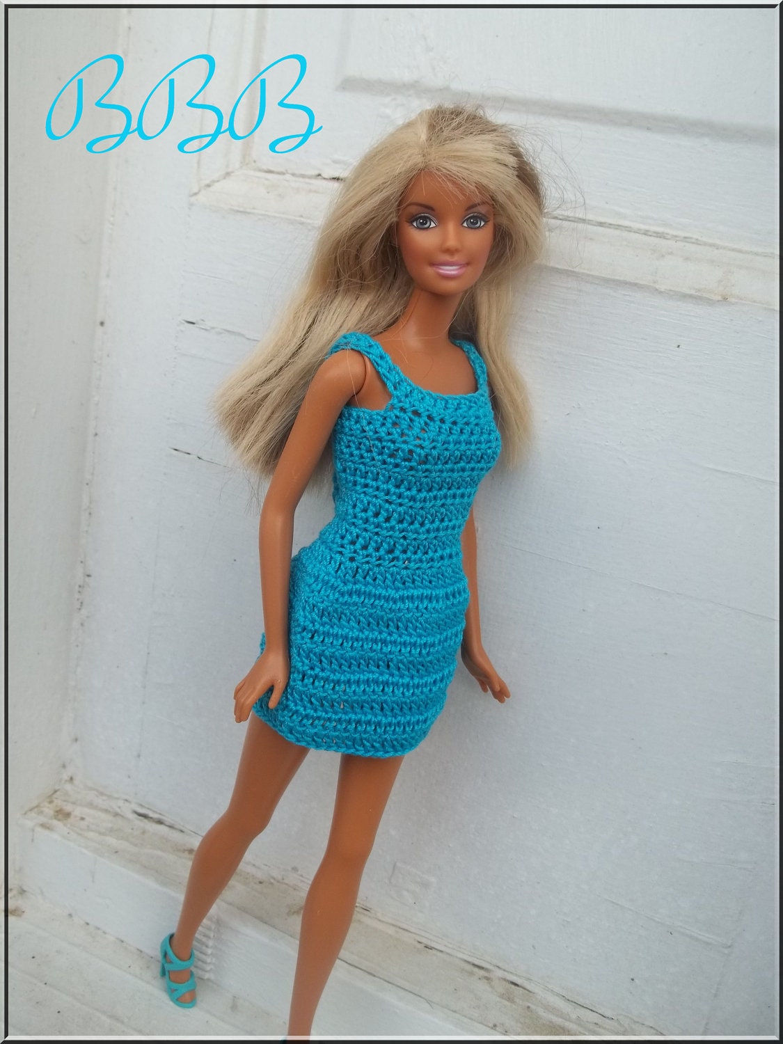 Crochet Barbie Clothes Turquoise Spaghetti Strap Sundress