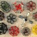 Colorful group of Vintage Valve Handles, Garden decor, Steampunk, Assemblage, Industrial, Collection of 11