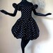 Vintage 50s Black White Polka Dot Taffeta Rockabilly Swing Dance Dress Balloon Skirt Puffy Puff Puffed Sleeves Size Small Vintage Prom