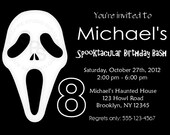 Printable Halloween Birthday party, Invitation Custom Personalized Digital File, DIY Printable