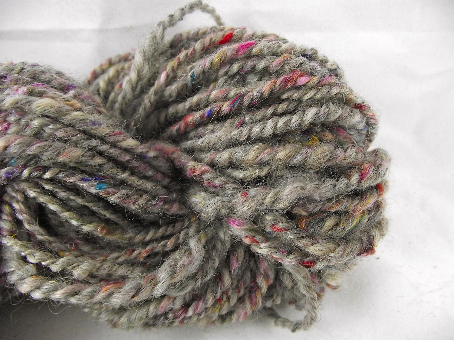Tweedy-handspun wool/silk 2 ply yarn