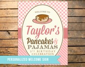 Personalized Pancakes and Pajamas PJs Party Door Sign Il_170x135