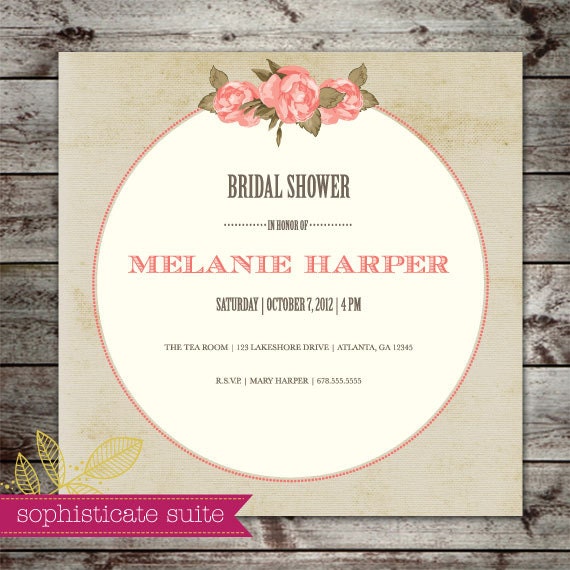 Printable Invitation - Victorian Bridal Shower Invite