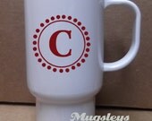 Monogrammed Coffee Tumbler Travel Mug with Initial personalized gifts for family and friends