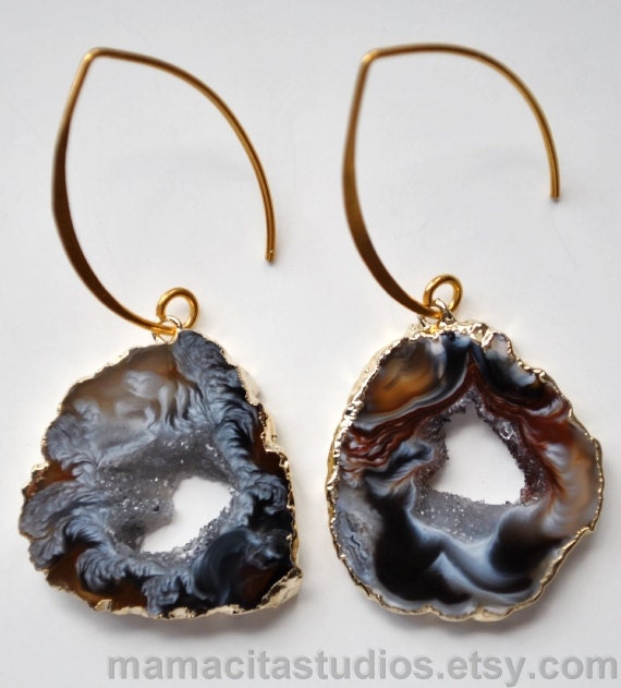Geode Earrings - Geode Jewelry - Druzy Earrings - Summer Sale