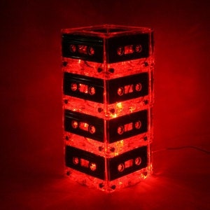 Music Lover Red Mixtape Light Cassette Tape Night Light Lamp Mood Light Lamp 10" RED Mixtape Cassette Tape Light Il_570xn