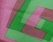 VERA Neumann Scarf Bold Sheer Geometric Hot Pink & Lime