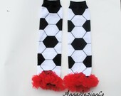 Red, White, Black Soccer Baby Leg Wamers